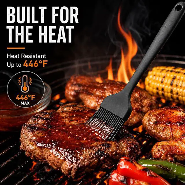 Alt view image 2 of 7 - Silicone Basting Pastry Brush for Baking Bbq Spread Oil Butter | 2 Pack Cooking Kitchen Brushes, Heat Resistant BPA free, Dishwasher Safe