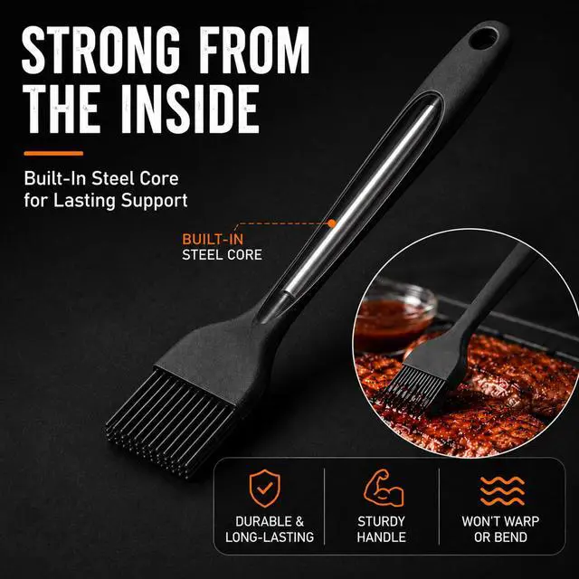 Alt view image 3 of 7 - Silicone Basting Pastry Brush for Baking Bbq Spread Oil Butter | 2 Pack Cooking Kitchen Brushes, Heat Resistant BPA free, Dishwasher Safe