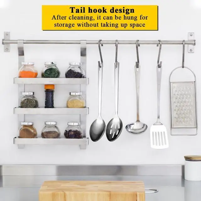 Alt view image 7 of 7 - Cooking Spoon Set, Stainless Steel Kitchen Cooking Serving, Solid Spoon, Slotted Spoon, Heat Resistant Handle, Dishwasher Safe, Easy to Clean