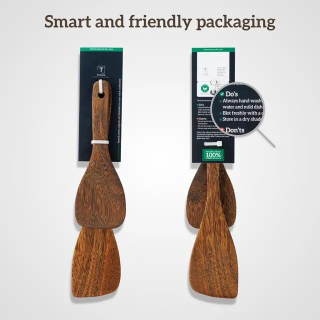 Alt view image 2 of 7 - Chicken Wing Wood Spatula Set of 2, Natural Wooden Cooking Utensils for Nonstick Pans, 8.7 & 13 Turner Spatulas for Eggs, Pancakes, Fish & Stir-Fry