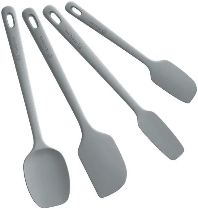 Main image of 4 Pieces Silicone Spatula Set, Food Grade Rubber Spatula, Upgrade Strong Handle with Ergonomic Grip, Heat Resistant Up to 600°F for Nonstick Cookware, Cooking Baking Mixing, Gray