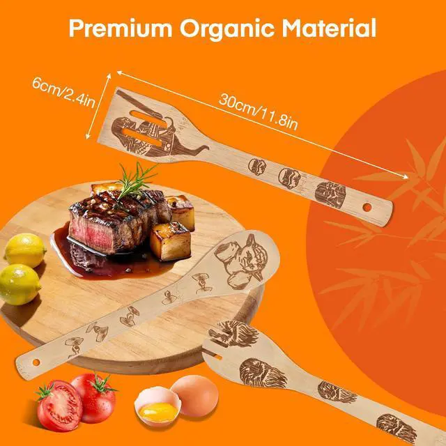 Alt view image 2 of 7 - Star Warz Wooden Cooking Utensils Set,5-Piece Wooden Spoons and Spatulas for Cooking, Heat Resistant Kitchen Tools for Nonstick Cookware, Space Fans