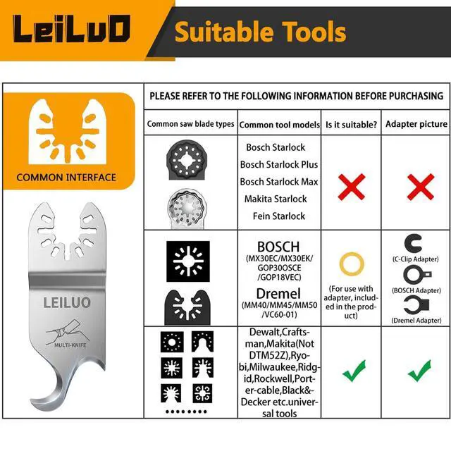 Alt view image 2 of 7 - 6Pcs Oscillating Tool Hook Blade, Multi Tool Hook Knife Blade Set | Cardboard Carpet Shingle Cutting, Hook Knife Blades, Multi Tool Accessories, Fits DeWalt, Makita, Milwaukee, Ryobi & More