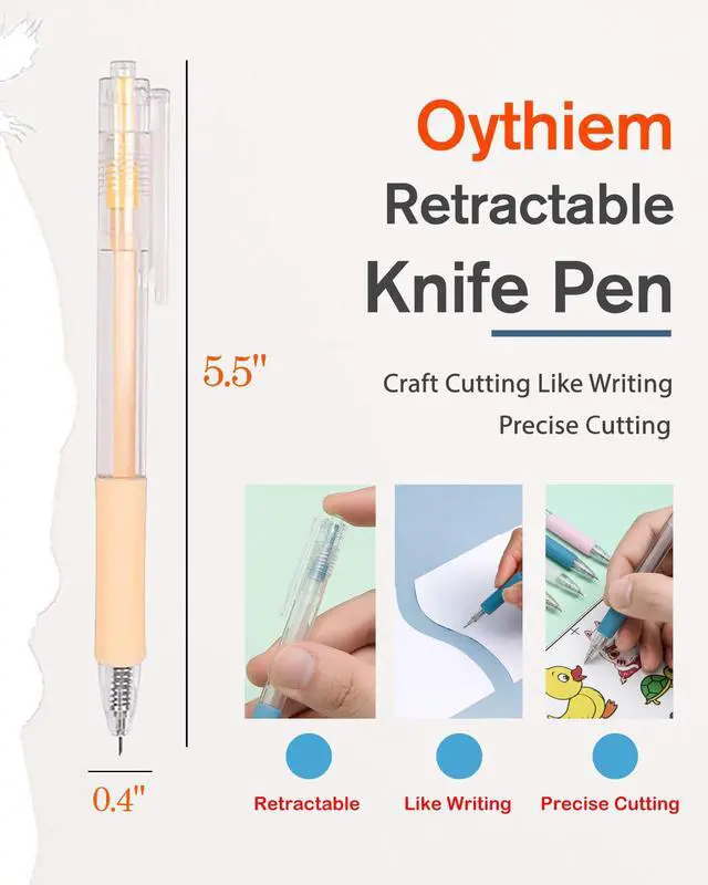 Alt view image 3 of 7 - Knife Pen Craft Cutting Tools - Precision Paper Cutter Pen with Refillable Tungsten Steel Cutter Head Refill, 6 PACK