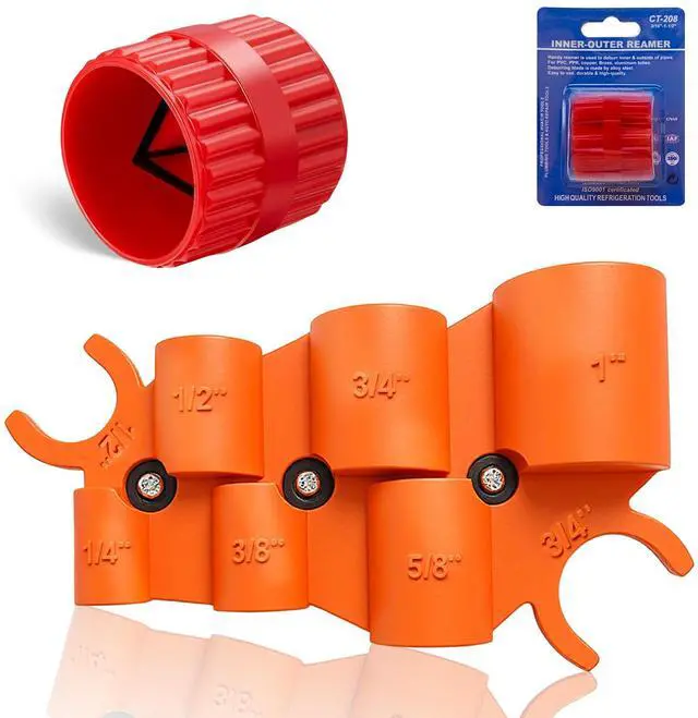 Main image of Pipe Deburring Tool Kit, 1/4'' to 1'' Adjustable, Inner/Outer Reamer for PVC, PPR, Brass, CPVC, PE-RT, Aluminum Tubing, Perfect for Precise Chamfering and Smoothing