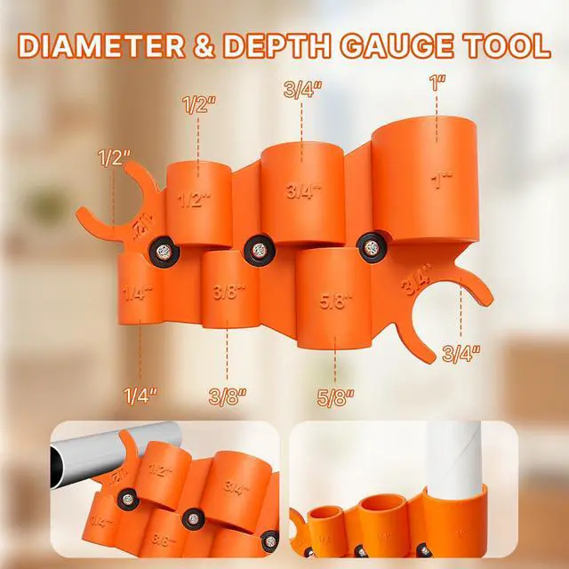 Alt view image 3 of 7 - Pipe Deburring Tool Kit, 1/4'' to 1'' Adjustable, Inner/Outer Reamer for PVC, PPR, Brass, CPVC, PE-RT, Aluminum Tubing, Perfect for Precise Chamfering and Smoothing