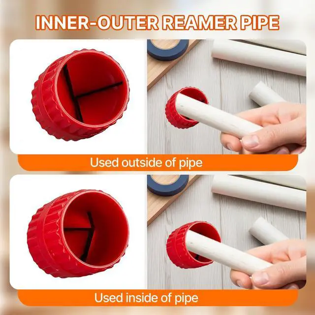 Alt view image 6 of 7 - Pipe Deburring Tool Kit, 1/4'' to 1'' Adjustable, Inner/Outer Reamer for PVC, PPR, Brass, CPVC, PE-RT, Aluminum Tubing, Perfect for Precise Chamfering and Smoothing