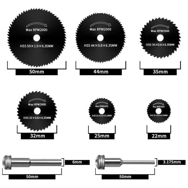Alt view image 5 of 6 - Cutting Discs for Dremel Rotary Tool, 3 Different Saw Blades to Meet Your Different Needs, Cutting Wheel Set Can Cutting Wood/Metal/Plastic/Glass/Stone and Make DIY Craft