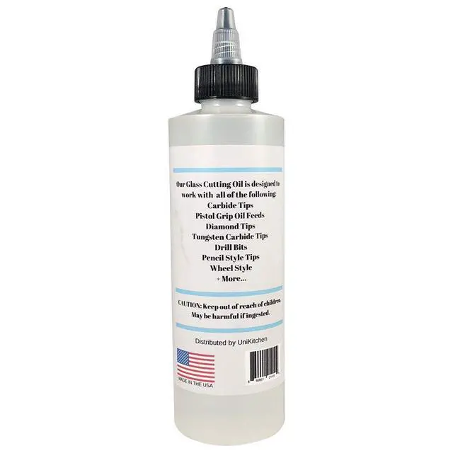 Alt view image 2 of 3 - Premium Glass Cutting Oil (8 oz) Specially Formulated for Use with Any Glass Cutter Tool - Glass Cutter Oil for Glass Drill Bit, Mirror Cutting Tool, Tile Cutter & Glass Cutting Tools