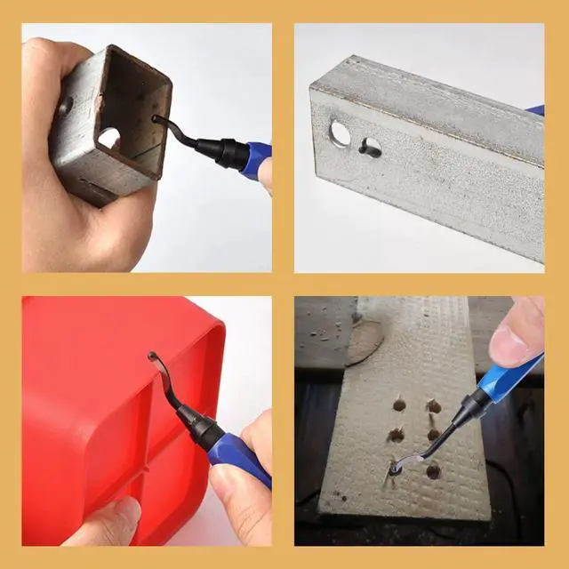 Alt view image 6 of 6 - 2 Pcs Deburring Tool +10 Pcs BS1010 High Speed Steel Blades for Metal Resin PVC Pipes Copper Plastic 3D Printed Edges, Plumbing 3D Printing Burr Removal Reamer Tool, Silvery& Blue