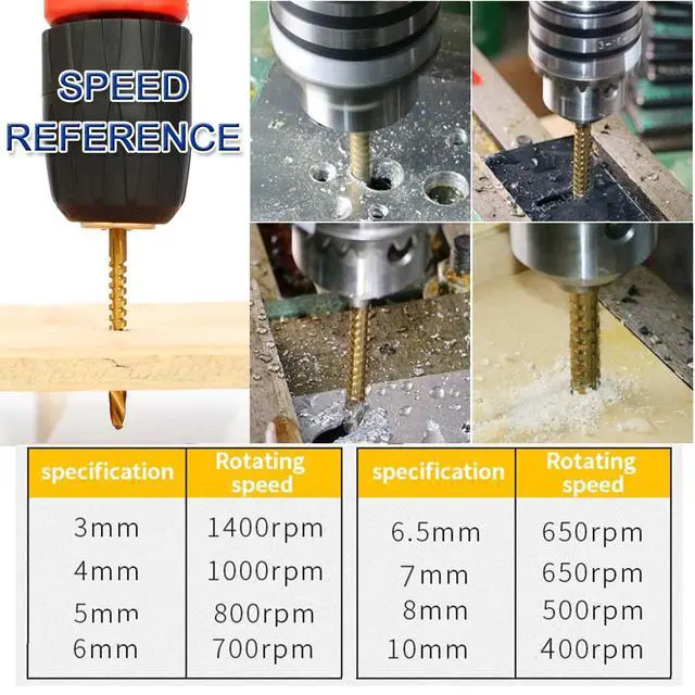 Alt view image 3 of 7 - 8 Pack Titanium Coated HSS Twist Drill Bits - 3-10mm Serrated Drilling Grooving Side Cutting Drill Bit, Woodworking Hole Enlarging Tools for Wood, Plastic, Aluminum, Thin Metal