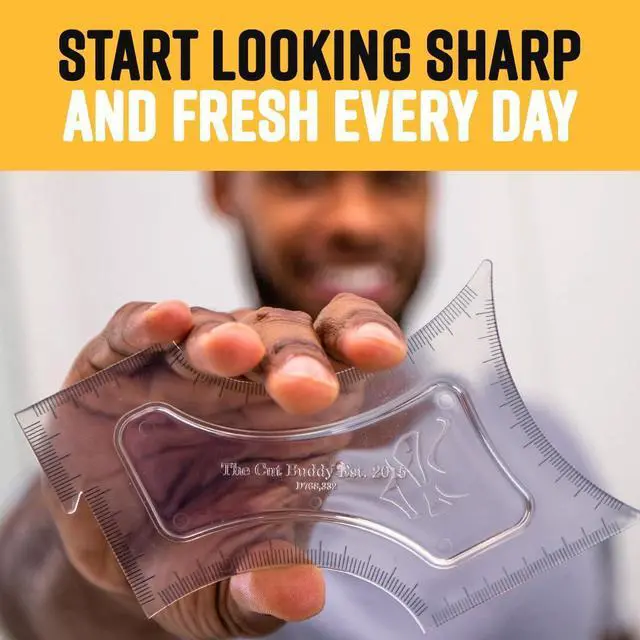 Alt view image 6 of 7 - Original Shaping Tool, Clear Beard and Hairline Template with Bonus Tracer Pencil, As Seen on Shark Tank