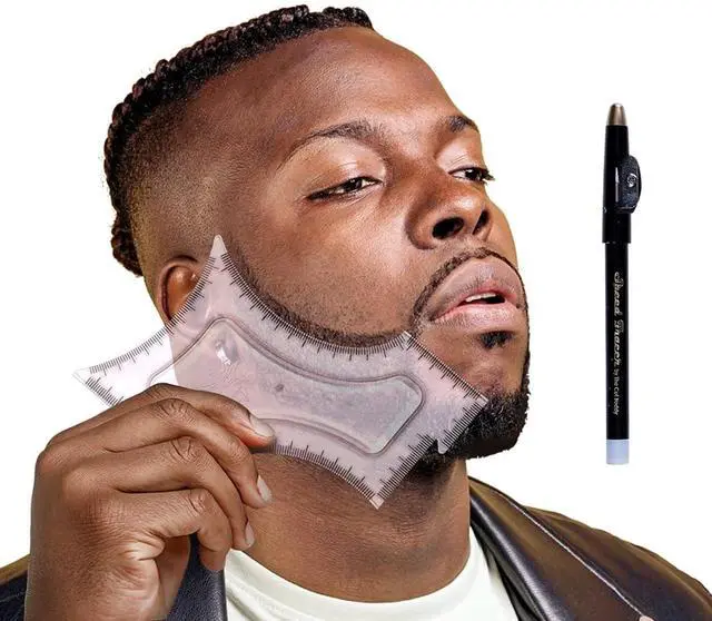 Alt view image 7 of 7 - Original Shaping Tool, Clear Beard and Hairline Template with Bonus Tracer Pencil, As Seen on Shark Tank