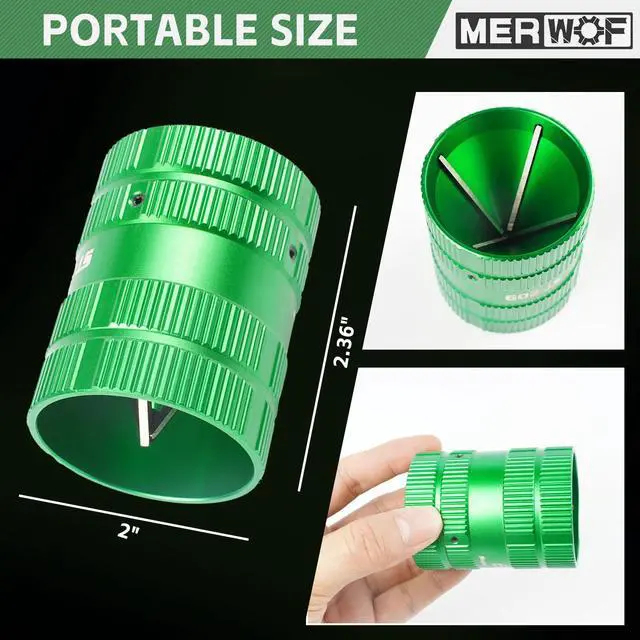 Alt view image 4 of 5 - Pipe Reamer, Inner/Outer Pipe Deburring Tool for 1/4 to 1-5/8 Tubing | Copper PVC Aluminum Tube Cleaner Plumbing Tools