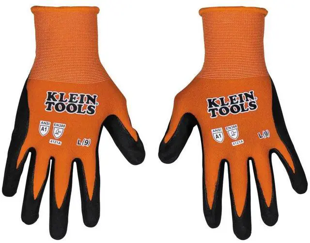 Main image of 60672 Work Gloves, Knit Dipped Cut Resistant ANSI A1 Nitrile Coated Gloves, Nylon-Spandex, Touchscreen Capable, Large, 1-Pair