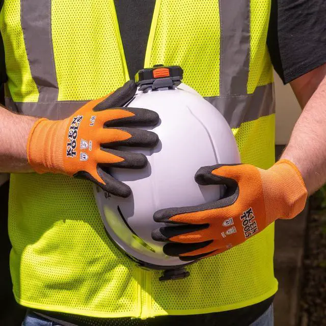 Alt view image 4 of 7 - 60672 Work Gloves, Knit Dipped Cut Resistant ANSI A1 Nitrile Coated Gloves, Nylon-Spandex, Touchscreen Capable, Large, 1-Pair