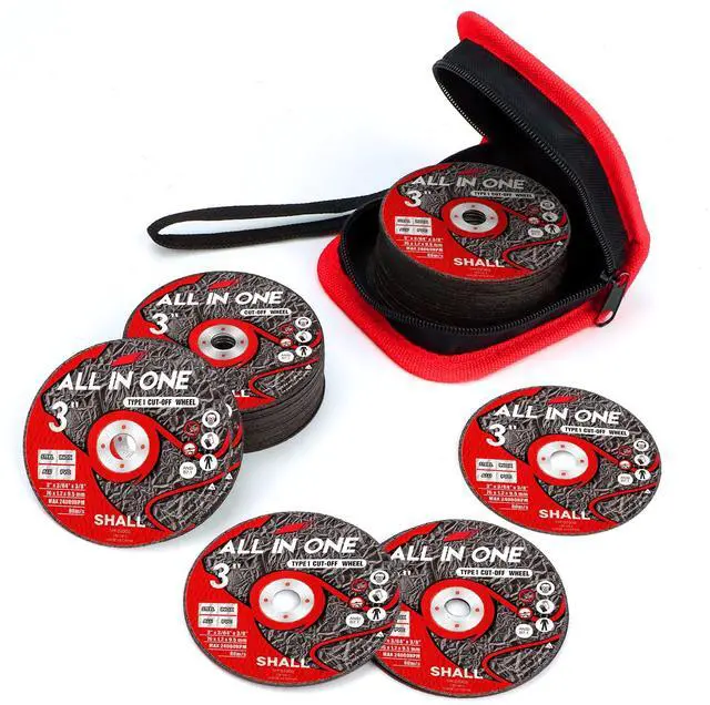 Main image of 25-Pack Cut Off Wheels 3 x 3/8 x 3/64 - Ultra Thin Cutting Wheel with Pouch for Angle Grinder & Cut-Off Tools - Fast Cutting Disc for INOX, Steel, Iron, Non-Ferrous Metal & PVC