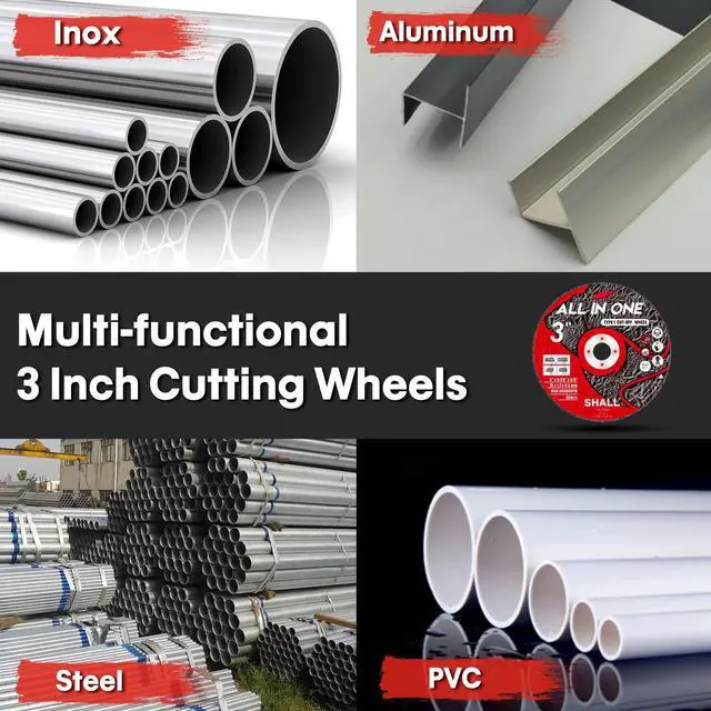 Alt view image 6 of 7 - 25-Pack Cut Off Wheels 3 x 3/8 x 3/64 - Ultra Thin Cutting Wheel with Pouch for Angle Grinder & Cut-Off Tools - Fast Cutting Disc for INOX, Steel, Iron, Non-Ferrous Metal & PVC