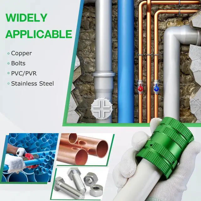 Alt view image 3 of 7 - Inner/Outer Pipe Reamer, 1/4 to 1-5/8", Green-4 Blades | Tube Deburring Tool, Deburrs and Chamfers Copper, Brass, Aluminum, PVC, PPR Tubing
