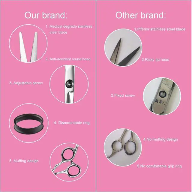 Alt view image 5 of 7 - Hair Cutting Scissors Thinning Shears- Professional Barber Sharp Hair Scissors Hairdressing Shears Kit with Haircut Accessories in Leather Case for Cutting Styling Hair for Women Men Pet- 7 Pcs