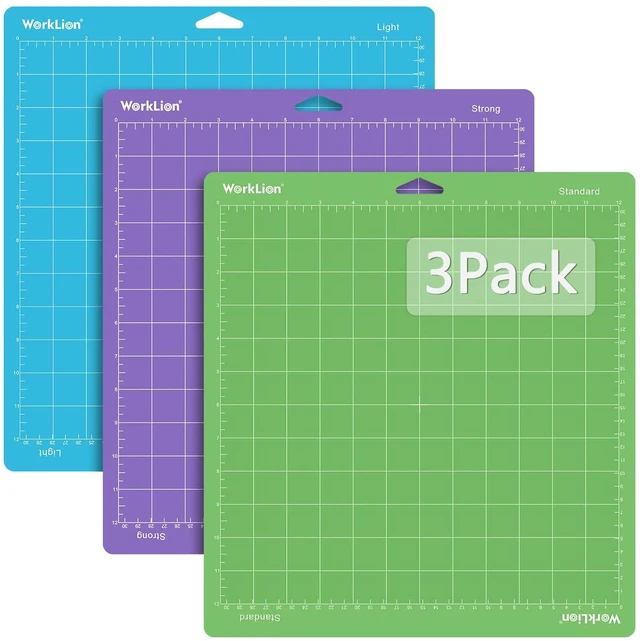 Main image of Cutting Mat 12x12 Compatible with Maker/Maker 3/Maker 4/Air 2/Explore 3/4, Variety StickyStandard,Light,Strong) Vinyl Mat(3Pack) Accessories