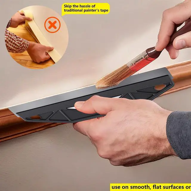 Alt view image 2 of 7 - 12-Inch Paint Edger & Trim Guard, Stainless Steel Straight Edge Tool | Painters Tape Alternative, Creates Crisp, Clean Pro-Grade Lines On Walls & Ceilings