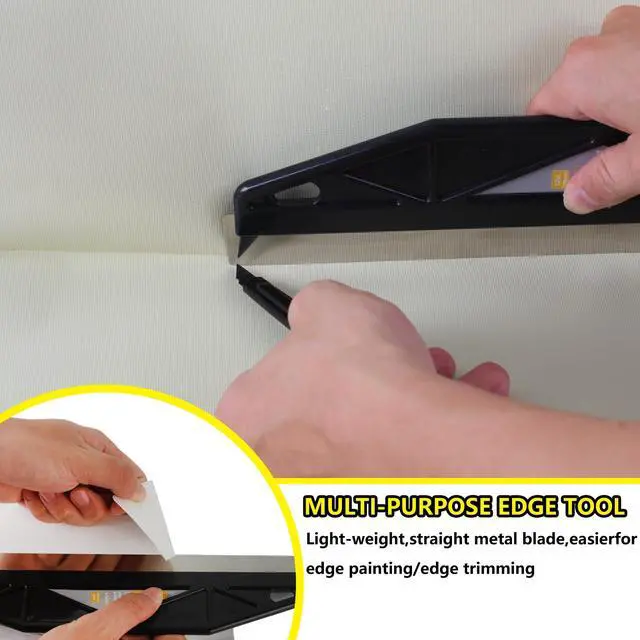 Alt view image 4 of 7 - 12-Inch Paint Edger & Trim Guard, Stainless Steel Straight Edge Tool | Painters Tape Alternative, Creates Crisp, Clean Pro-Grade Lines On Walls & Ceilings