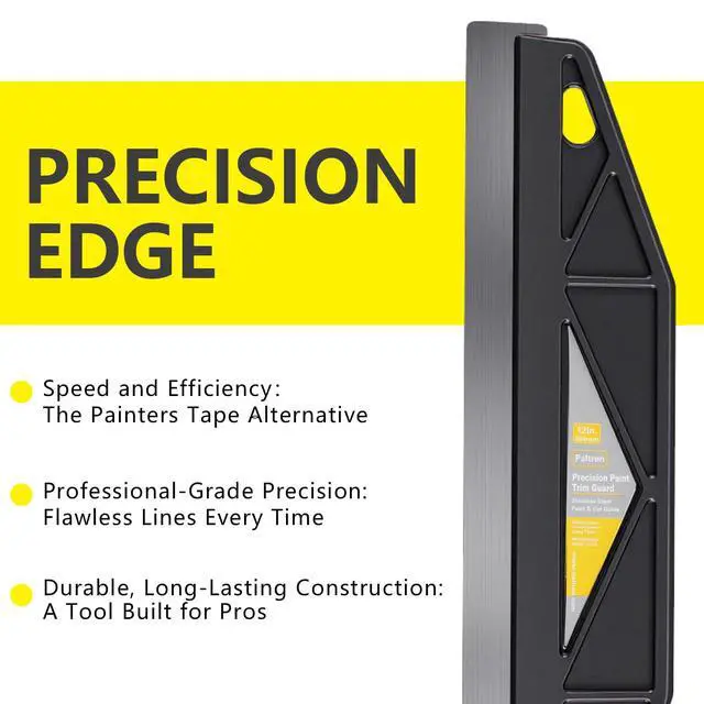 Alt view image 6 of 7 - 12-Inch Paint Edger & Trim Guard, Stainless Steel Straight Edge Tool | Painters Tape Alternative, Creates Crisp, Clean Pro-Grade Lines On Walls & Ceilings
