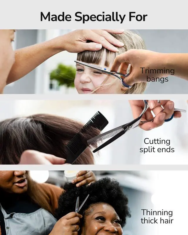 Alt view image 7 of 7 - Hair Thinning Scissors ULG Professional Barbers Texturizing Teeth Shears for Hairdressing, Salon and Home Use Thinning Shears for Hair Cutting, Made of Japanese Stainless Steel, 6.5 inch