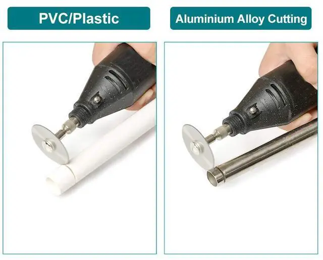 Alt view image 4 of 7 - 8Pcs Rotary Drill Saw Blades Compatible with Dremel | HSS Circular Saw Blades with 1/8" Shank Rotary Tool Cutting Wheel Discs for Wood Plastic Metal (Power tools are not included)