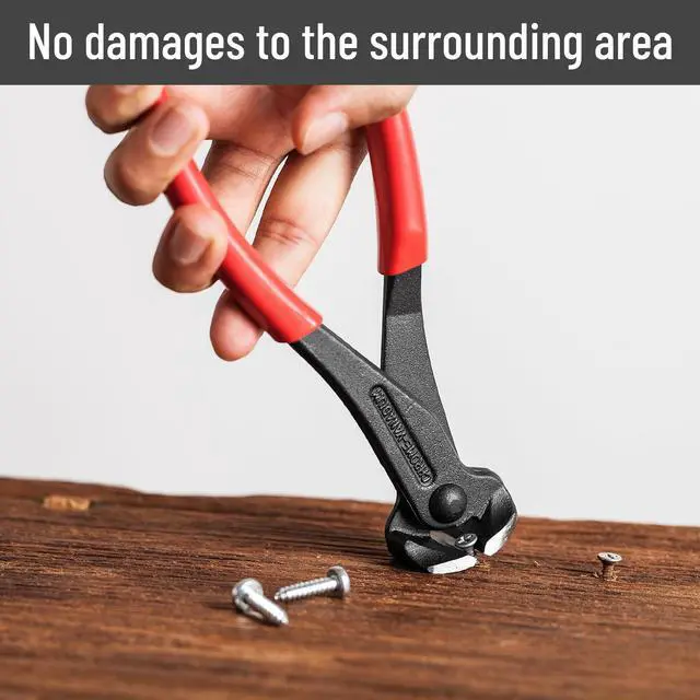 Alt view image 3 of 7 - - Nail Puller, 7 Inch Steel End Cutting Pliers | Non-Slip Handle Nail Remover Tool End Nippers for Pulling Nails and Cutting Wires
