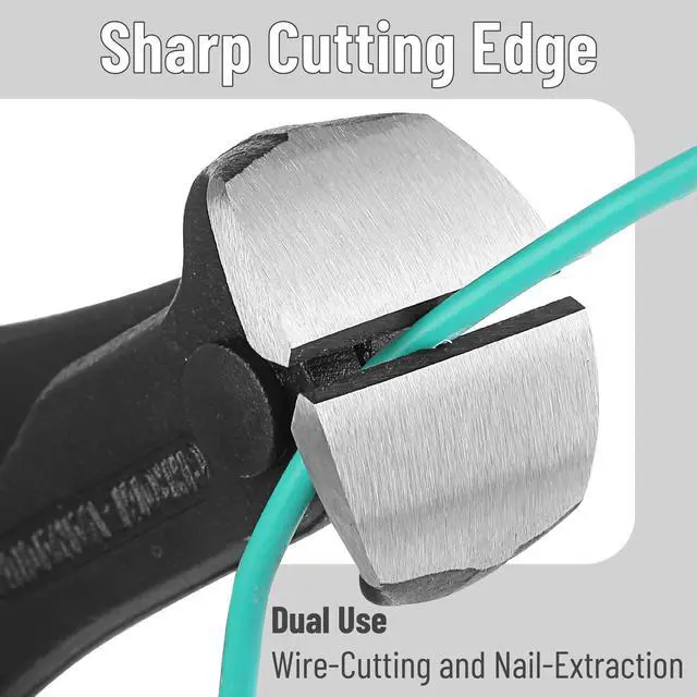 Alt view image 4 of 7 - - Nail Puller, 7 Inch Steel End Cutting Pliers | Non-Slip Handle Nail Remover Tool End Nippers for Pulling Nails and Cutting Wires