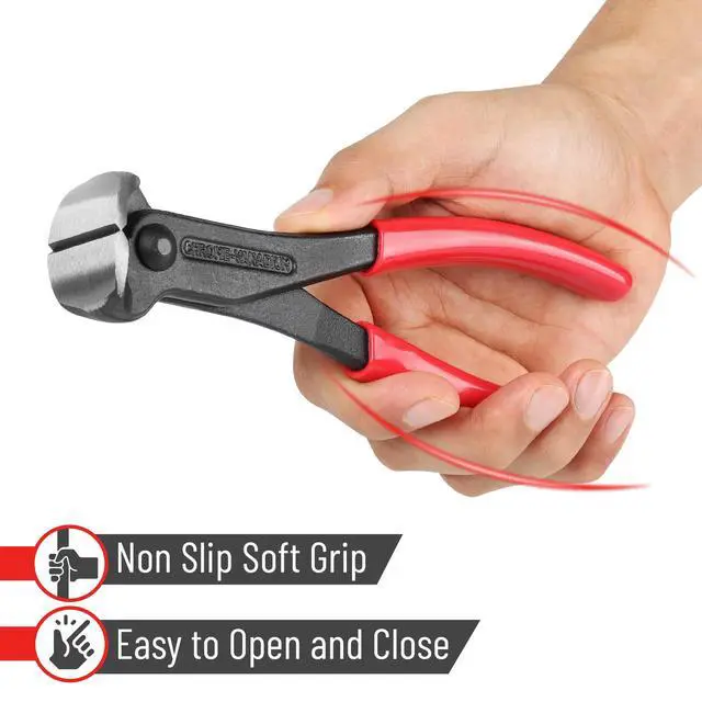 Alt view image 5 of 7 - - Nail Puller, 7 Inch Steel End Cutting Pliers | Non-Slip Handle Nail Remover Tool End Nippers for Pulling Nails and Cutting Wires