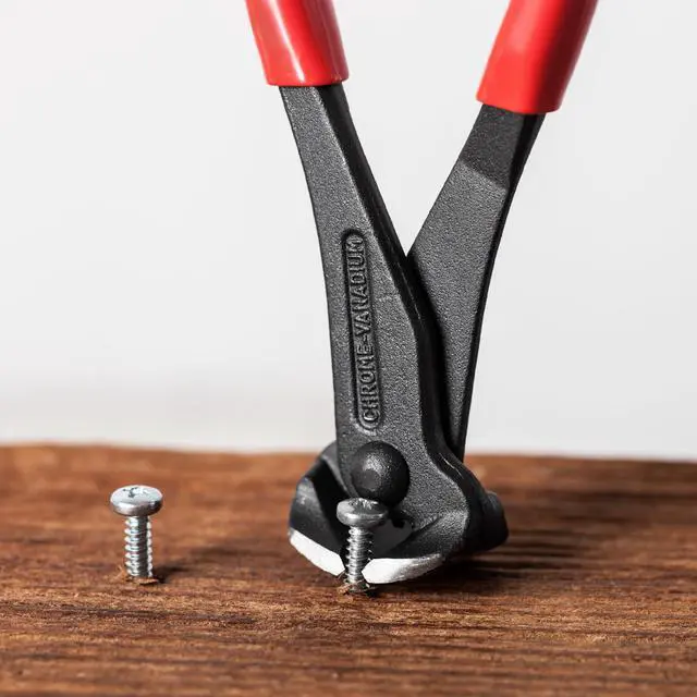Alt view image 7 of 7 - - Nail Puller, 7 Inch Steel End Cutting Pliers | Non-Slip Handle Nail Remover Tool End Nippers for Pulling Nails and Cutting Wires