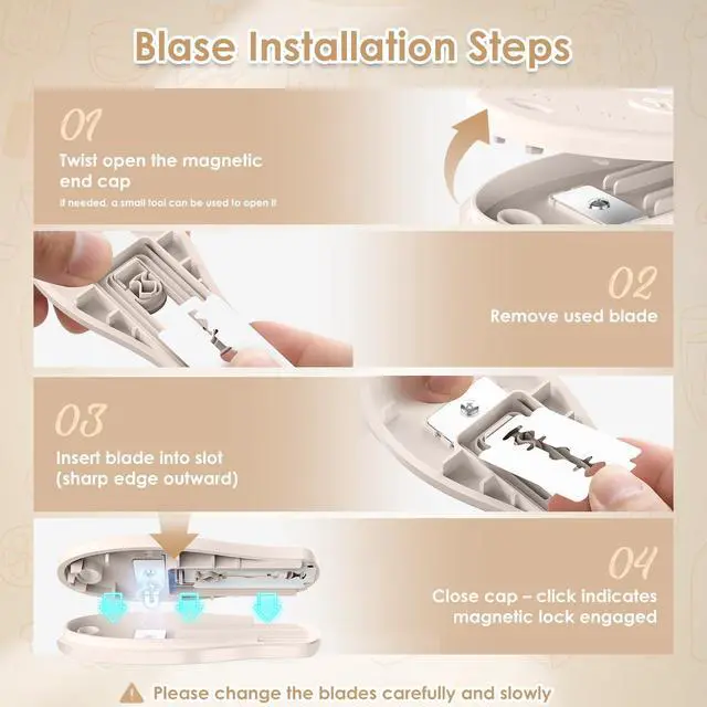 Alt view image 4 of 7 - Bread Lame Sourdough Scoring Tool, Extractable & Magnetic Bread Scoring Tool, Scoring Knife for Bread Baking, Bread Razor for Homemade Bread, Sourdough Scorer Tool, Includes 5 Razor Blades-Beige