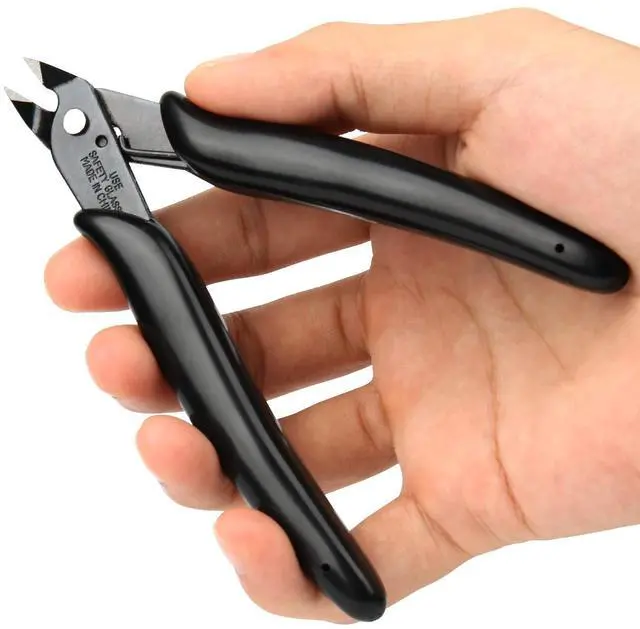 Alt view image 5 of 6 - 2-Pack Small Wire Cutters for Jewelry Diagonal Flush Cutters 5" Black | Compact Zip Tie Cutter Precision for Zip Ties, Model, Jewelry Making, 3d Printer Filament, Electronics, Confined Areas