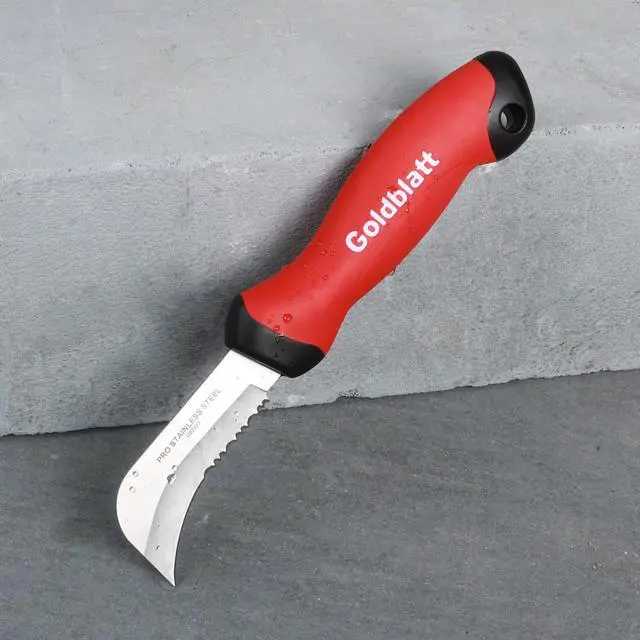 Alt view image 7 of 7 - Heavy Duty Carpet Knife, Linoleum Cutter & Hook Knife for Roofing | Stainless Steel, Serrated Blade, Vinyl Tile Work, Drywall Cutting, Wallpaper Trimming, Sod Trimming