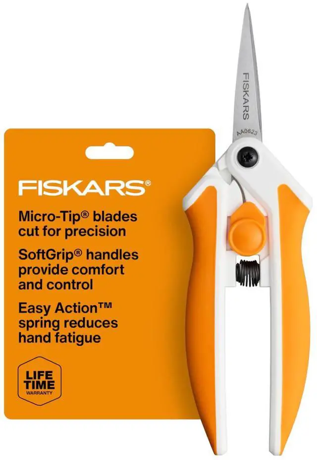 Main image of 6" Easy Action Micro-Tip Scissors, Sewing, Arts & Crafts Tools | No. 5 Precision Cutting Stainless Steel Blades, SoftGrip Handles for Comfort, Spring-Assisted Handle Reduces Hand Fatigue