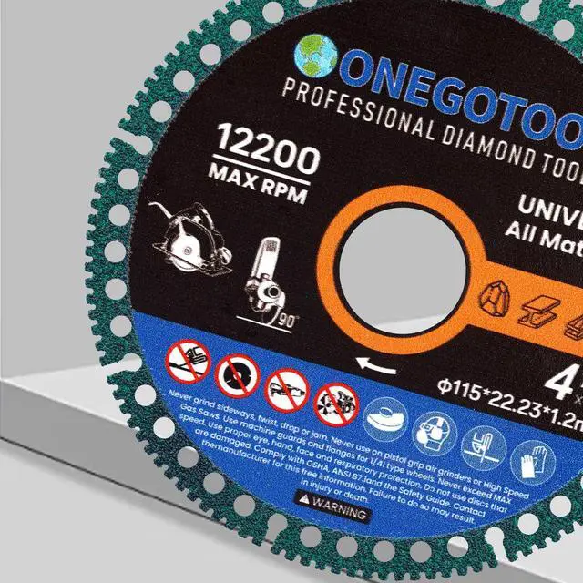 Alt view image 2 of 5 - 4-1/2 inch Indestructible Cutting Discs for Angle Grinder 7/8" Blades Cut Off Wheels Diamond Tool Metal rebar Porcelain Tile Granite Marble Smooth Cutter (3pcs)