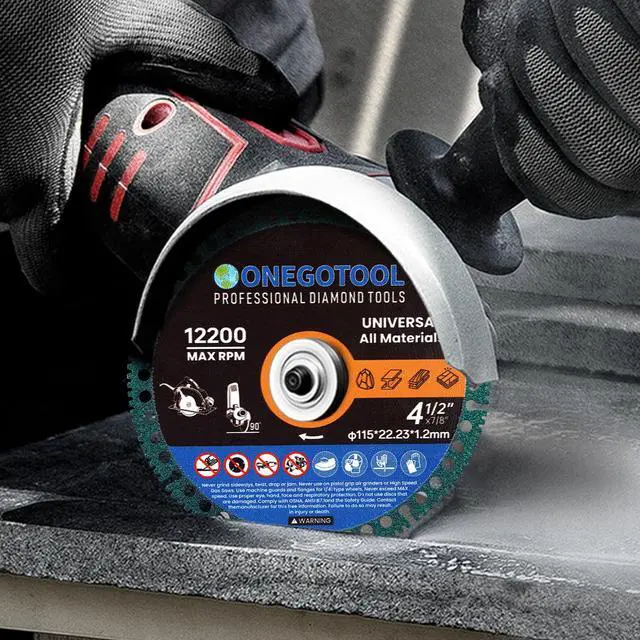 Alt view image 3 of 5 - 4-1/2 inch Indestructible Cutting Discs for Angle Grinder 7/8" Blades Cut Off Wheels Diamond Tool Metal rebar Porcelain Tile Granite Marble Smooth Cutter (3pcs)