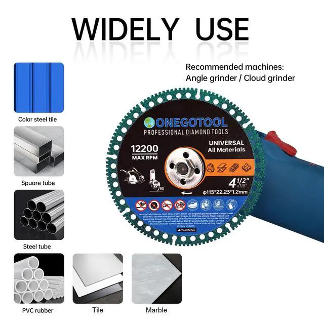 Alt view image 4 of 5 - 4-1/2 inch Indestructible Cutting Discs for Angle Grinder 7/8" Blades Cut Off Wheels Diamond Tool Metal rebar Porcelain Tile Granite Marble Smooth Cutter (3pcs)