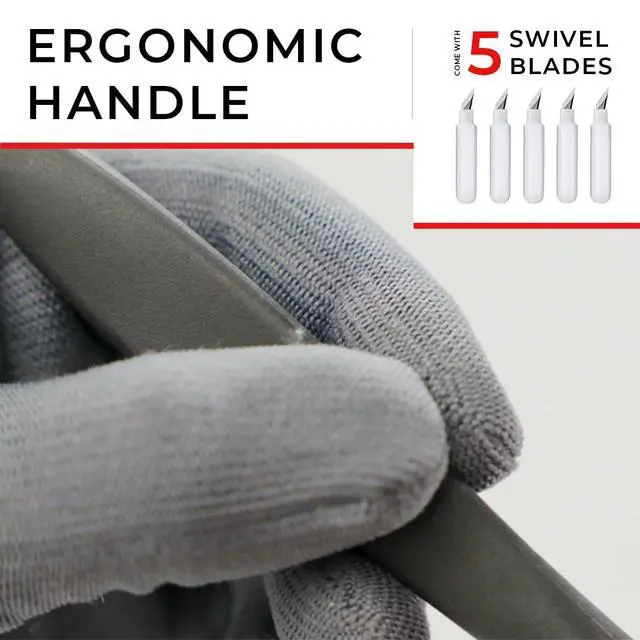 Alt view image 6 of 6 - 360 Degree Comfort Grip Swivel Blade Craft Cutting Knife