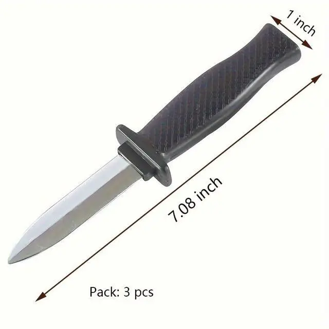 Alt view image 3 of 7 - Retractable Magic Trick Prank Knife, Fake Knife False Trick Gadget Toy Disappearing Dagger Plastic Halloween Fools Day Party Costume Knife (3 PCS A)