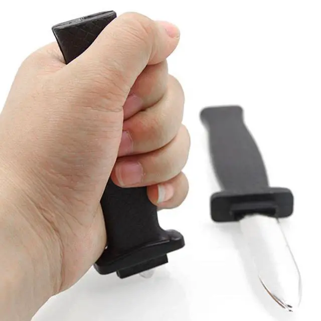 Alt view image 2 of 7 - Retractable Magic Trick Prank Knife, Fake Knife False Trick Gadget Toy Disappearing Dagger Plastic Halloween Fools Day Party Costume Knife (3 PCS A)
