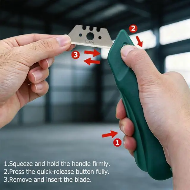 Alt view image 4 of 6 - Self retracting Squeeze Trigger Knife, Heavy Duty Box cutter, Utility Knife, Ambidextrous Design, Replaceable and Durable Blade, Ideal for cutting Boxes