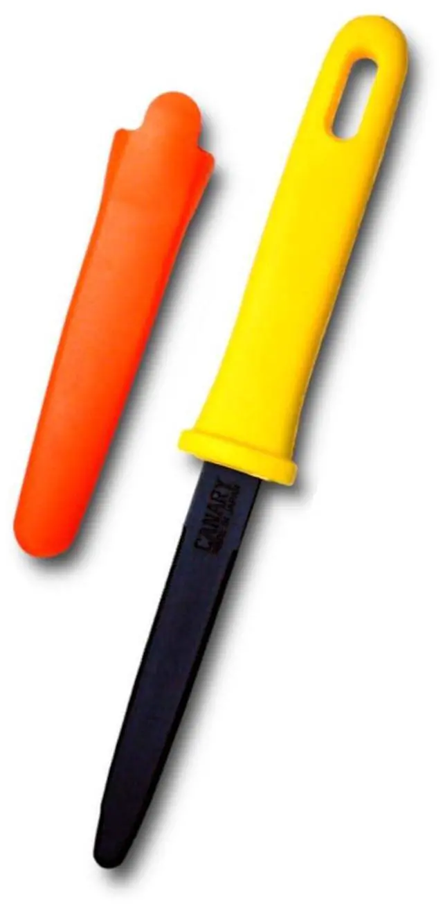 Main image of Cardboard Cutter with Sheath - 7.5" Box Opener Utility Knife with Non-Stick Coated Blade for Breaking Down Boxes & Opening Packages - Made in Japan, Yellow