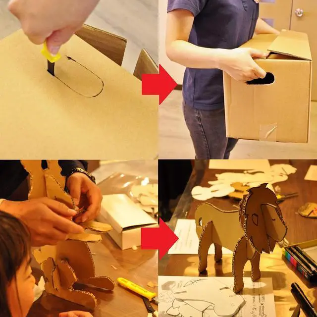 Alt view image 4 of 6 - Cardboard Cutter with Sheath - 7.5" Box Opener Utility Knife with Non-Stick Coated Blade for Breaking Down Boxes & Opening Packages - Made in Japan, Yellow