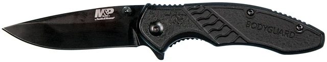 Main image of Smith & Wesson M&P Bodyguard 6.5in Stainless Steel Folding Knife with 2.75in Clip Point Blade and Nylon Handle for Outdoor, Tactical, Survival and EDC, Multicolor,Black