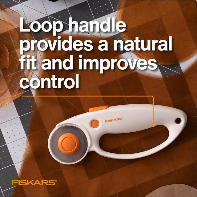 Alt view image 4 of 7 - 45mm Loop Rotary Cutter for Fabric, Arts, Crafts, Sewing | Premium Steel Blade for Precise Cuts, Ergonomic Loop Handle Improves Control, Quick-Change Blade Design, Quilting Supplies