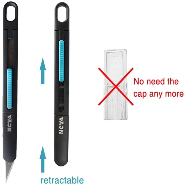 Alt view image 2 of 6 - Precision Craft & Hobby Knife, Premium Safety Cutter for Trimming, Vinyl Weeding and Art, Innovative Flat Design for a Better Use, Retractable #11 Fine Point Blade, Super Slim and Safe